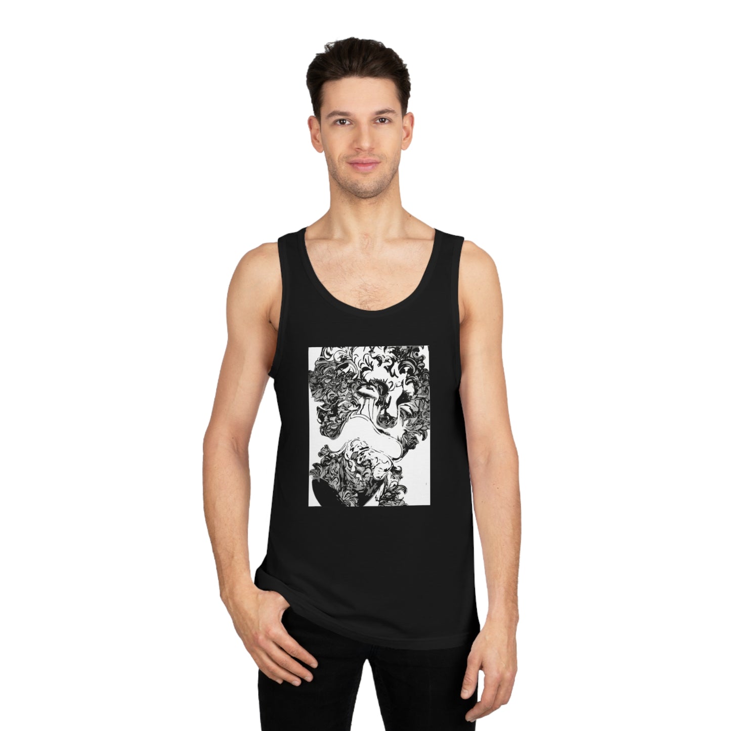 Artistic Graphic Tank Top- "Speak No Evil"