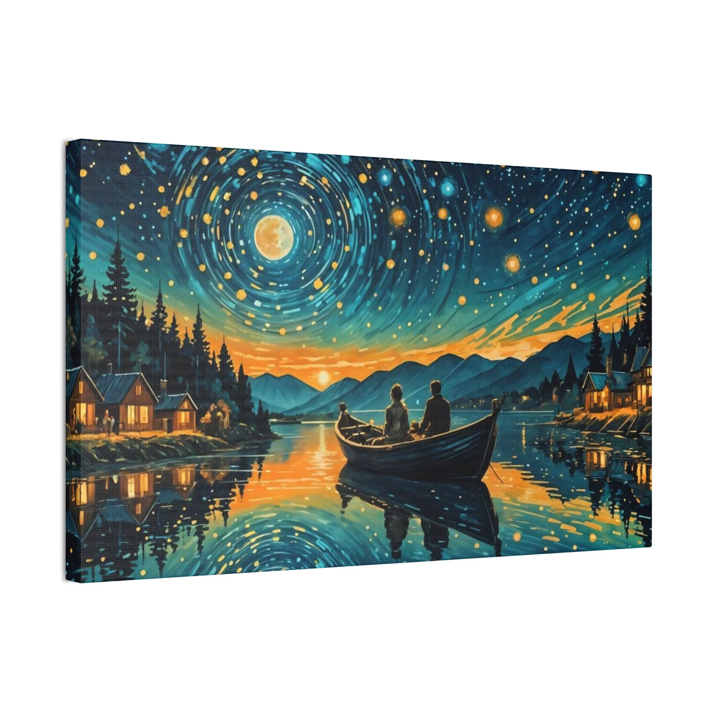 CanvasPrint Starry Night at the Lake, Home Decor, Wall Art