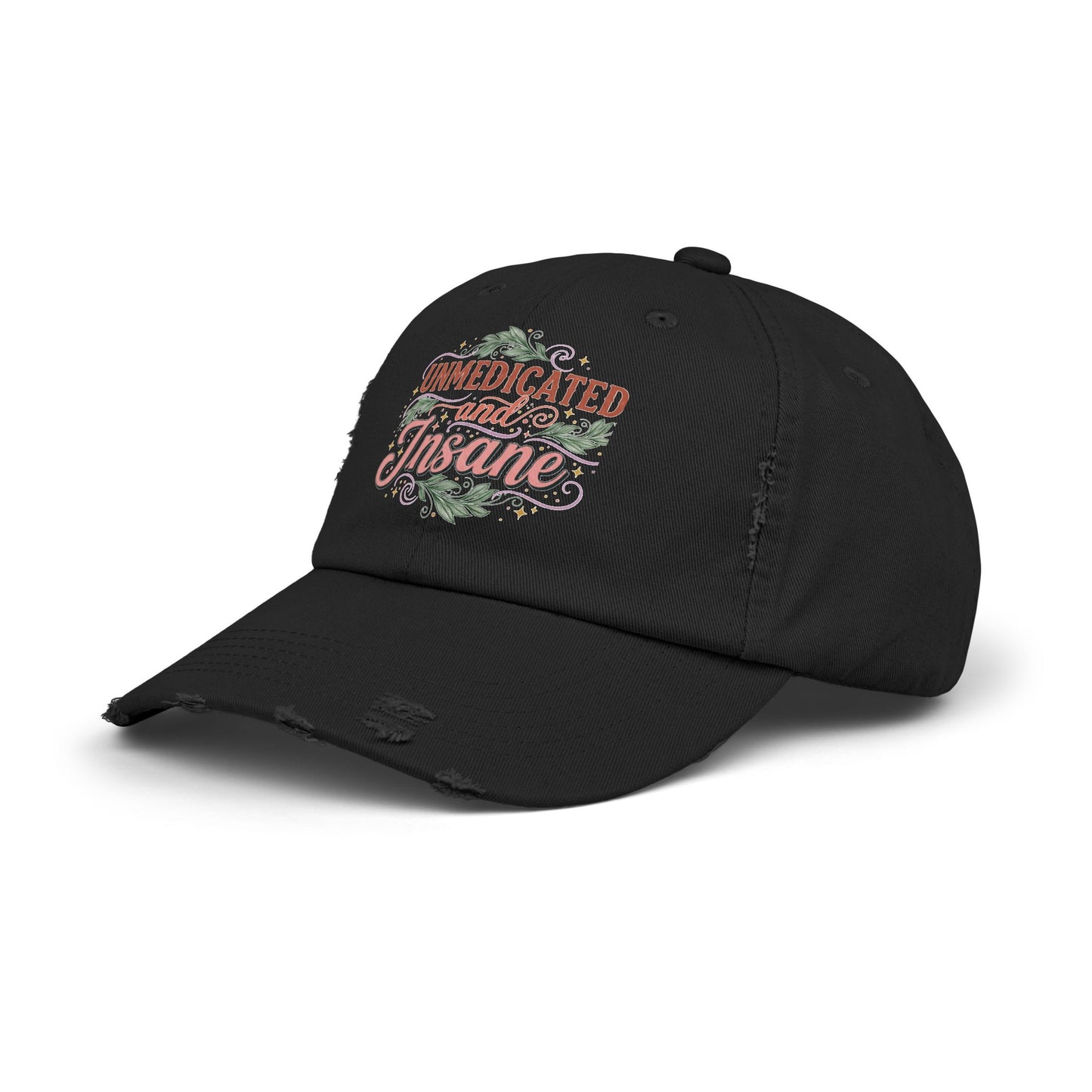 Distressed Cap: Unmedicated & Insane