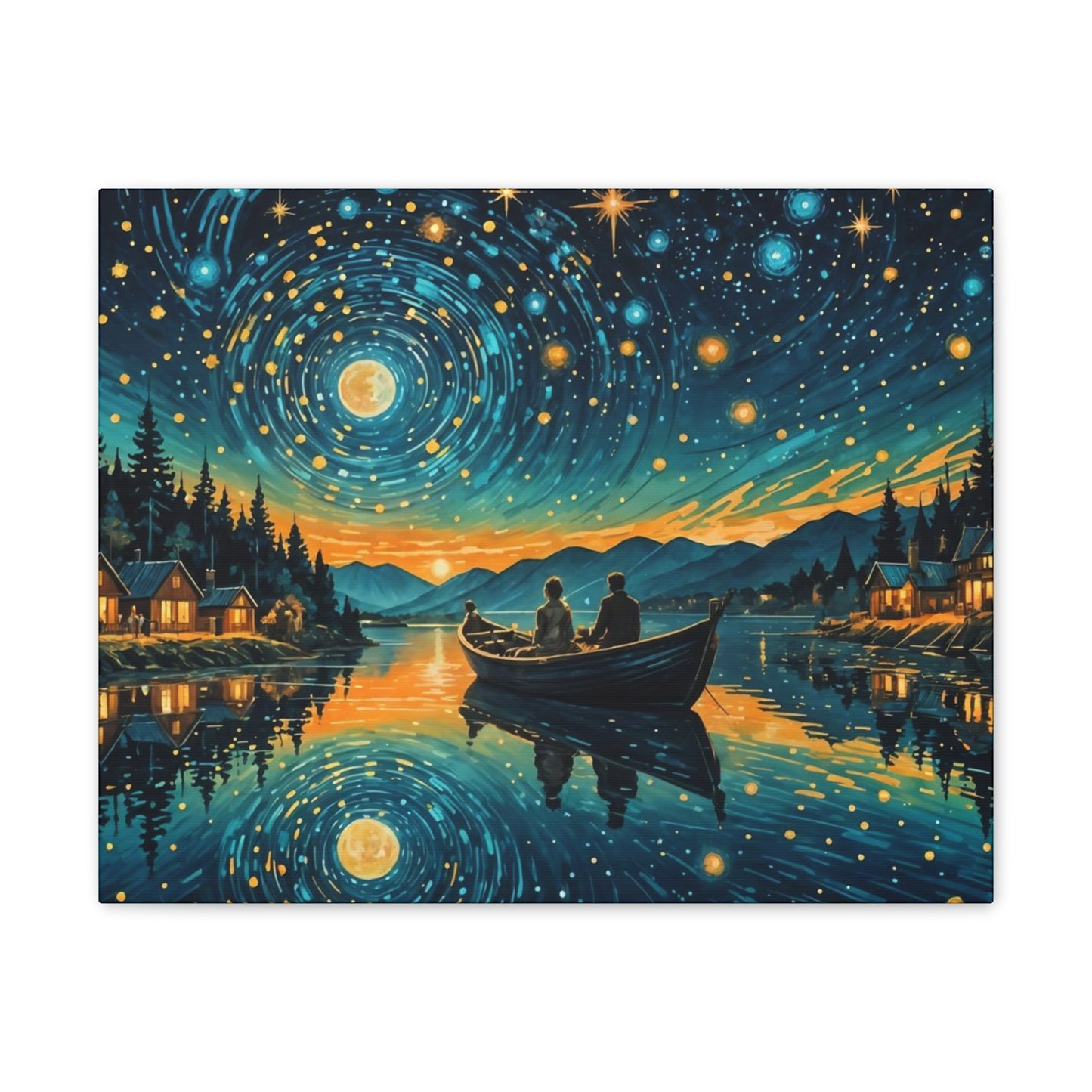 CanvasPrint Starry Night at the Lake, Home Decor, Wall Art