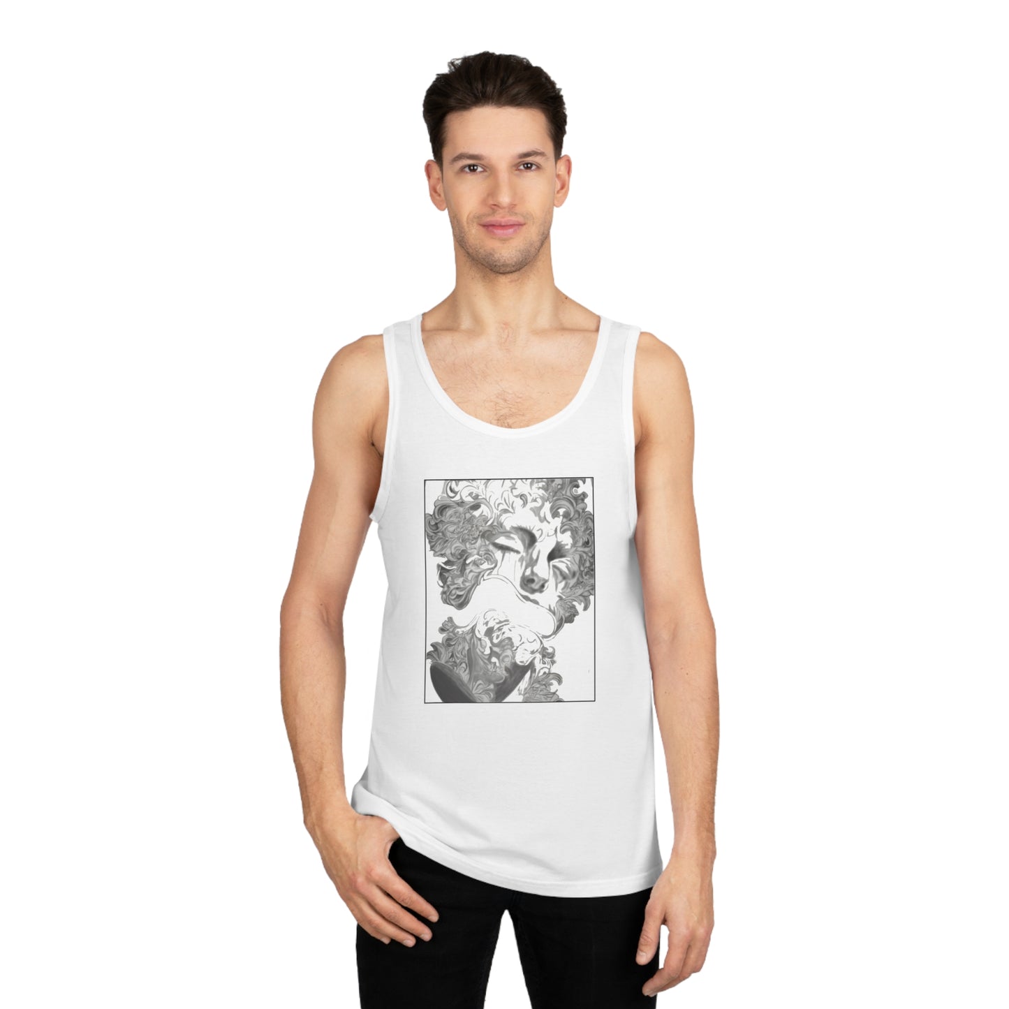 Artistic Graphic Tank Top- "Speak No Evil"
