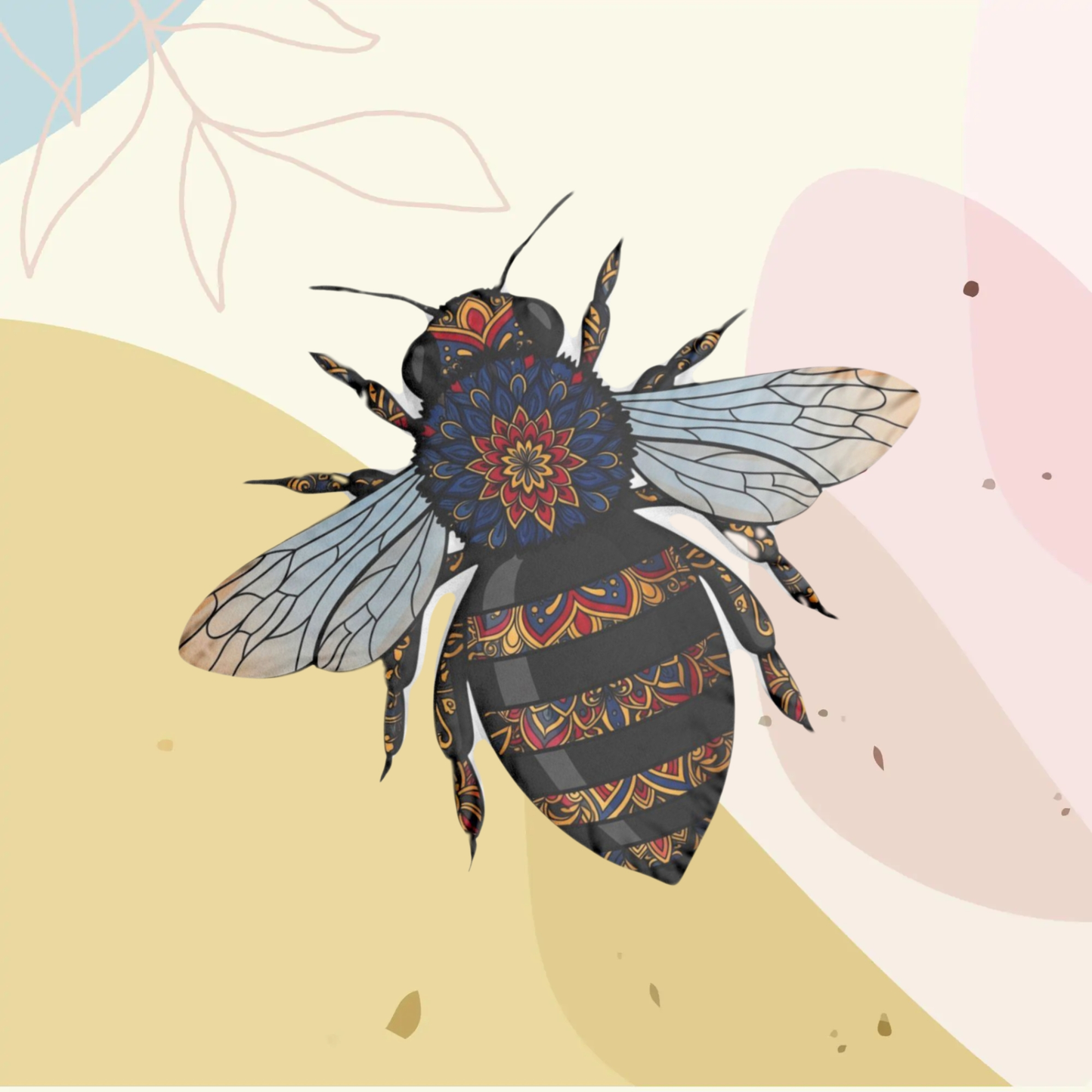 Mandala Bee Shaped Pillow