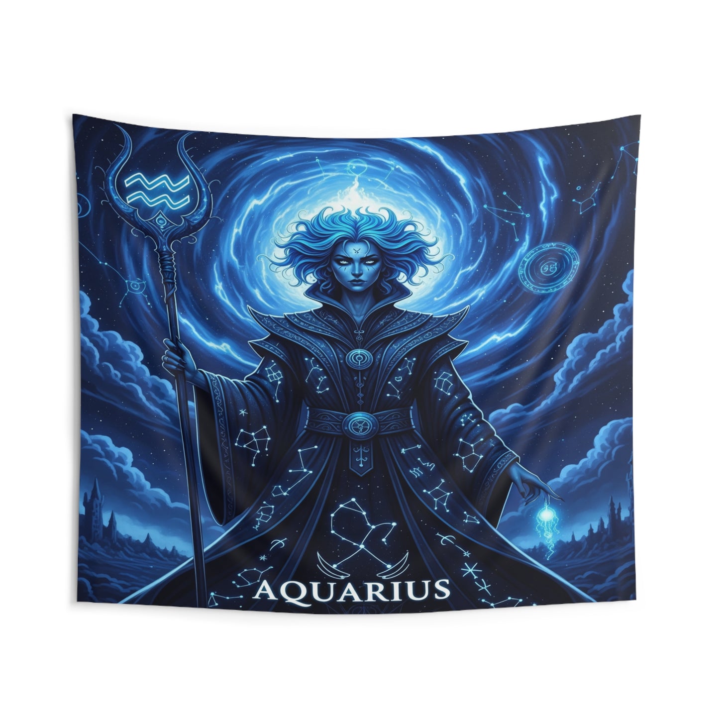 Zodiac Wall Tapestry, Astrology Decor.