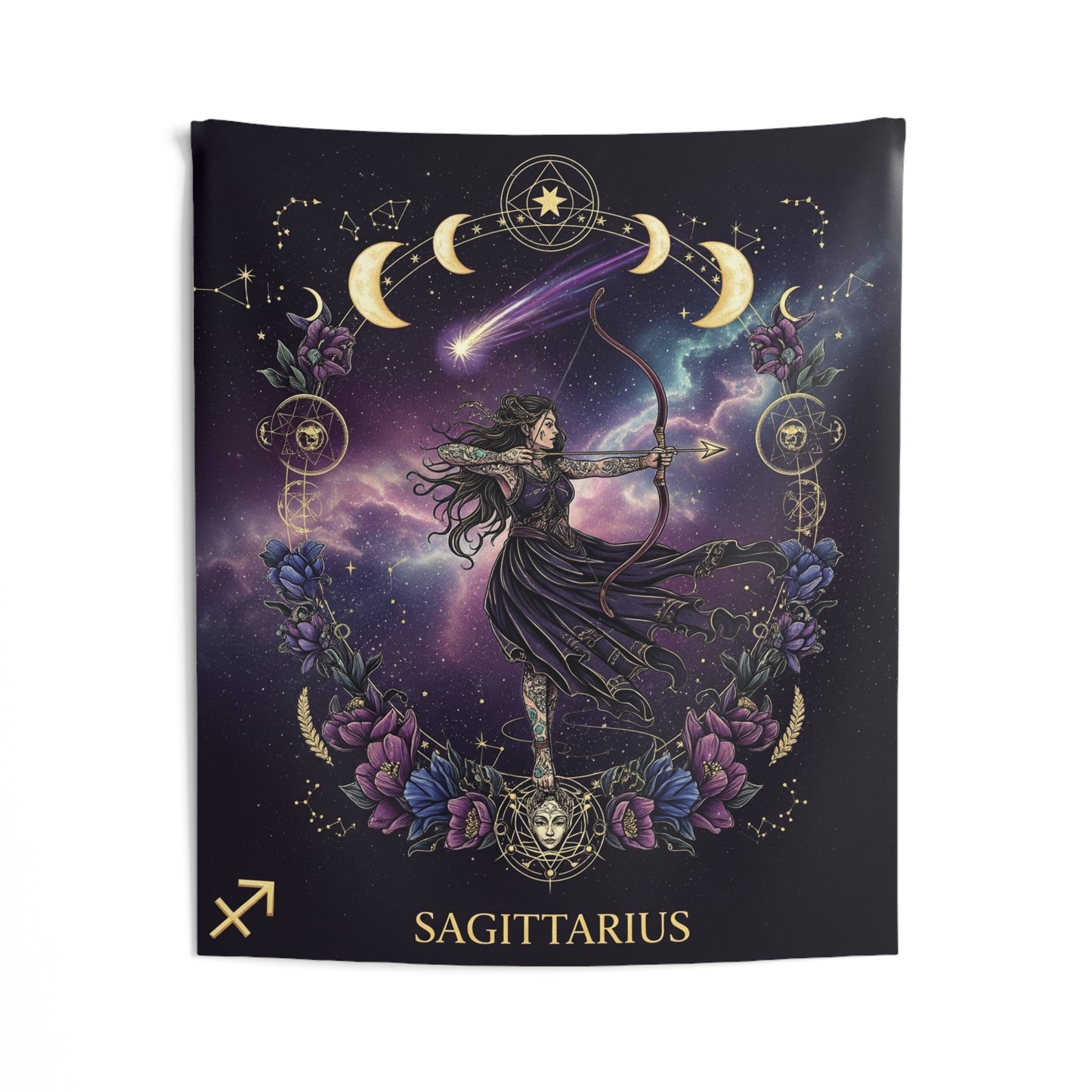 Zodiac Wall Tapestry, Astrology Decor.
