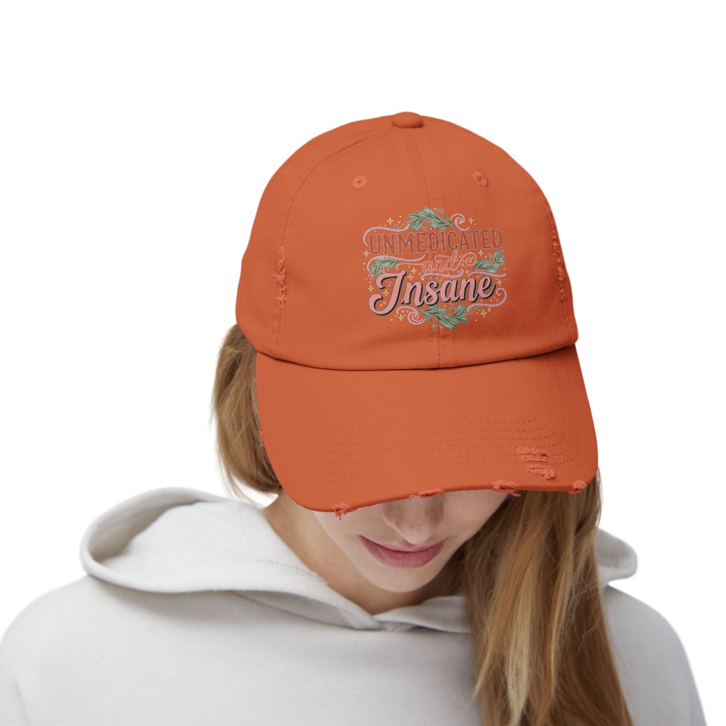 Distressed Cap: Unmedicated & Insane