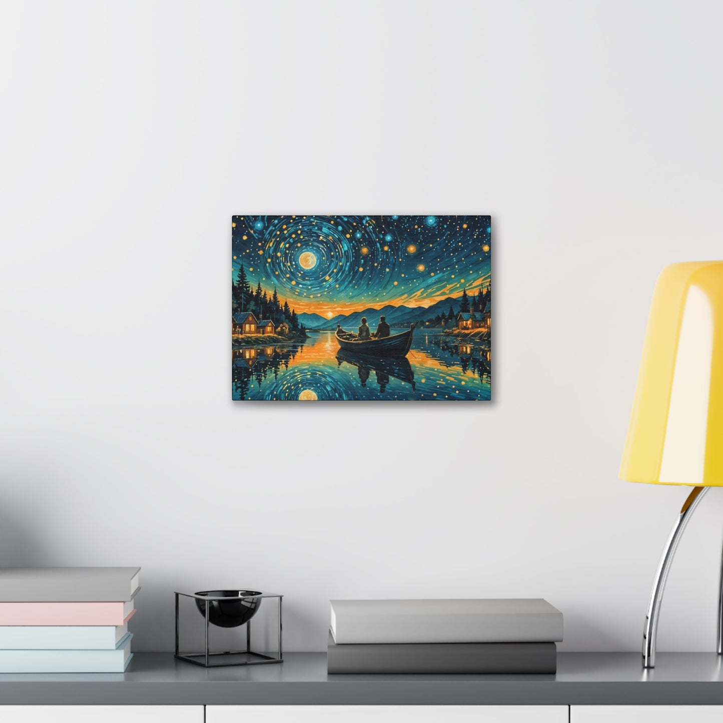 CanvasPrint Starry Night at the Lake, Home Decor, Wall Art