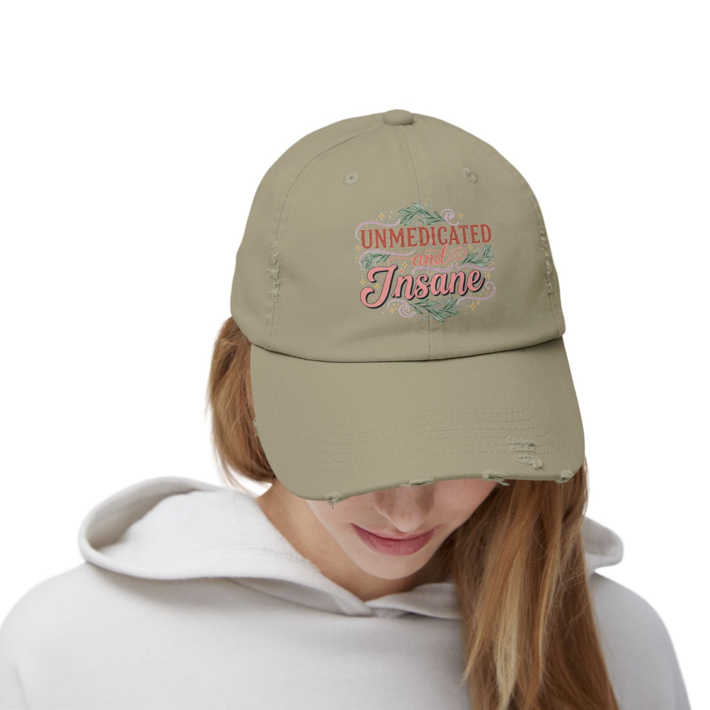 Distressed Cap: Unmedicated & Insane