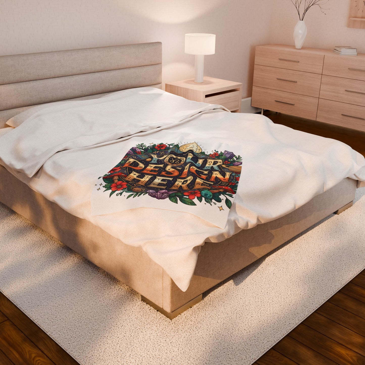 Personalized Velveteen Plush Blanket, Cozy Throw Blanket, Gift Idea
