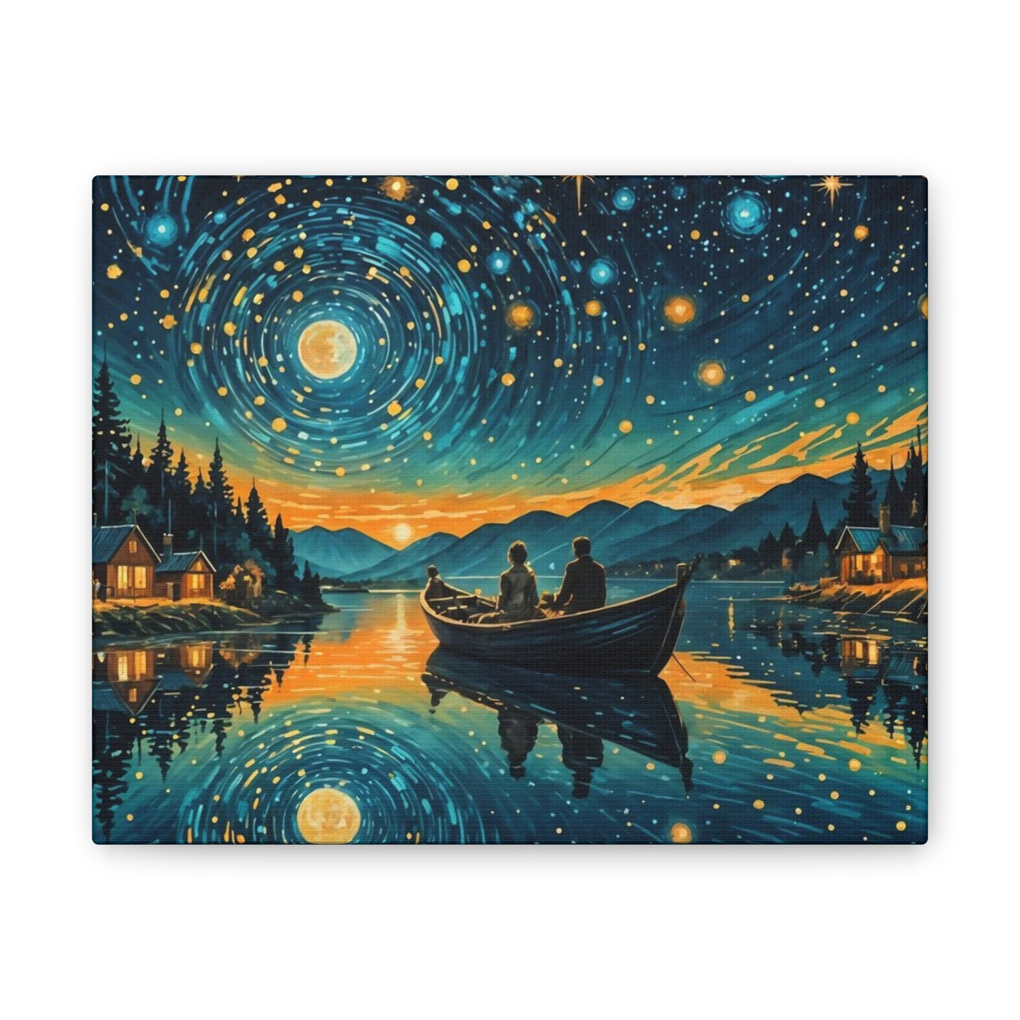 CanvasPrint Starry Night at the Lake, Home Decor, Wall Art