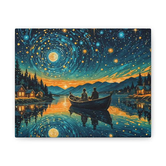 CanvasPrint Starry Night at the Lake, Home Decor, Wall Art
