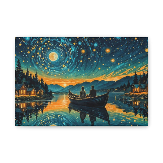 CanvasPrint Starry Night at the Lake, Home Decor, Wall Art