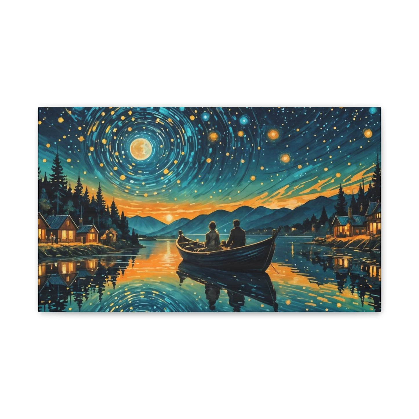 CanvasPrint Starry Night at the Lake, Home Decor, Wall Art