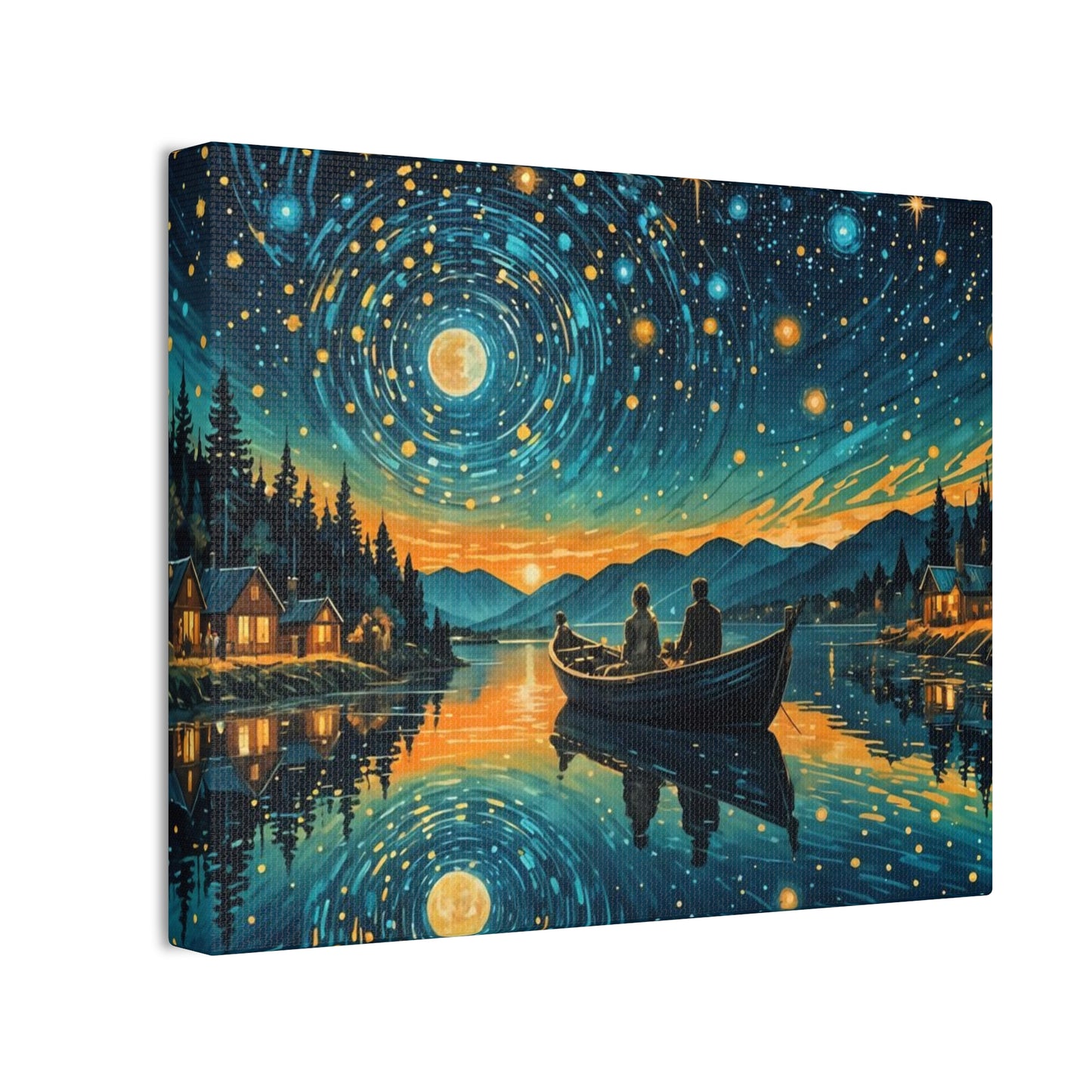 CanvasPrint Starry Night at the Lake, Home Decor, Wall Art