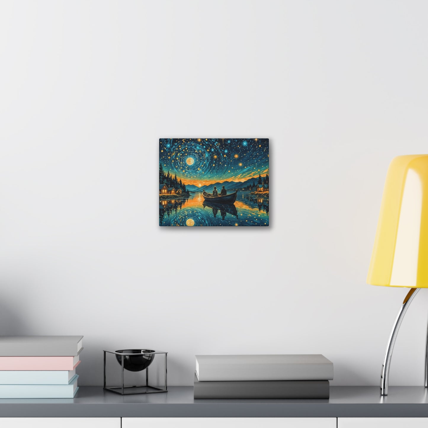 CanvasPrint Starry Night at the Lake, Home Decor, Wall Art