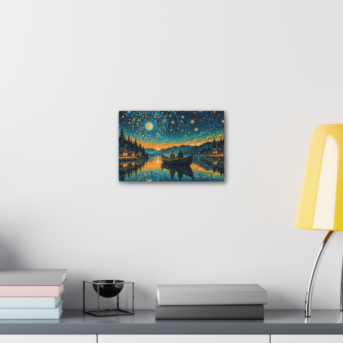 CanvasPrint Starry Night at the Lake, Home Decor, Wall Art