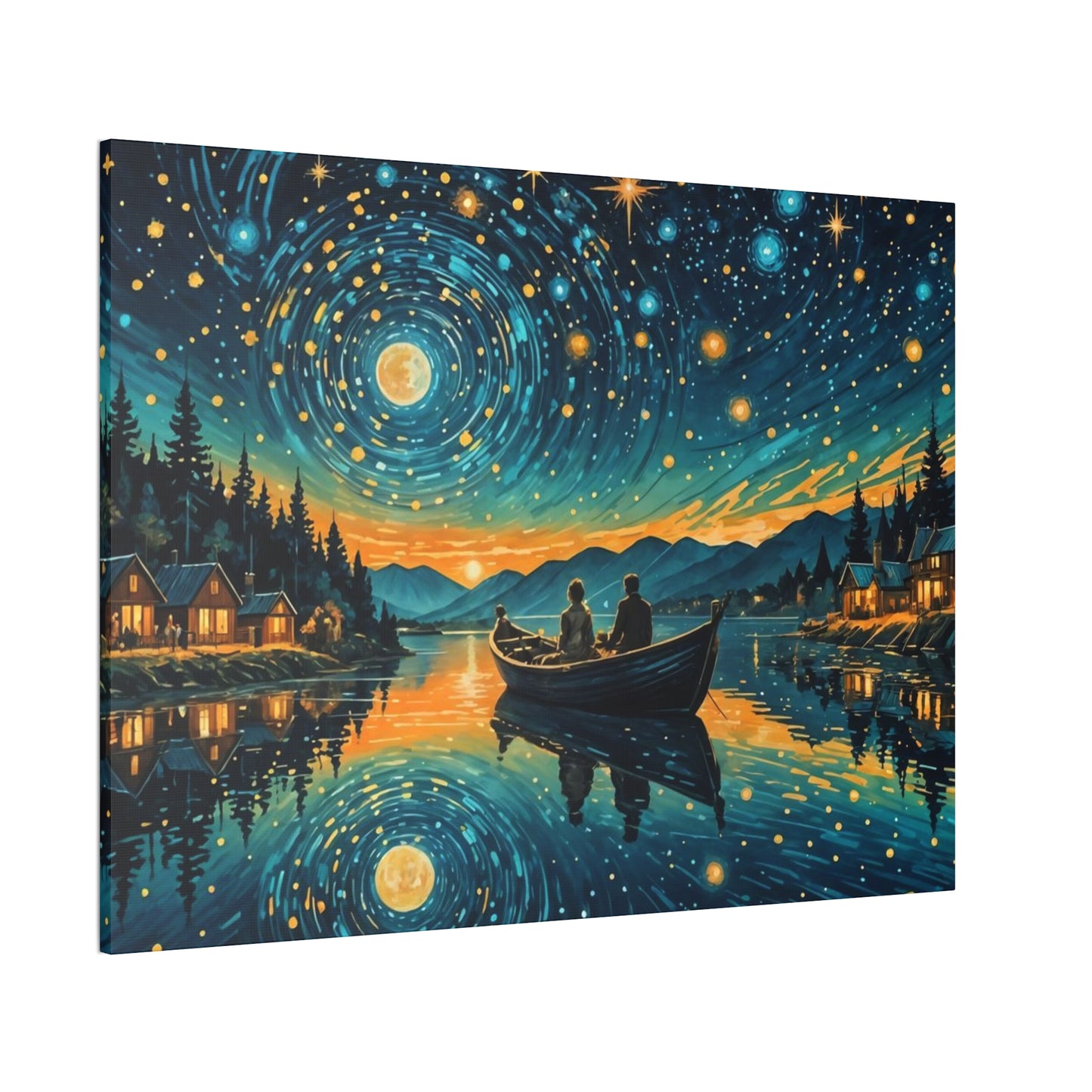 CanvasPrint Starry Night at the Lake, Home Decor, Wall Art