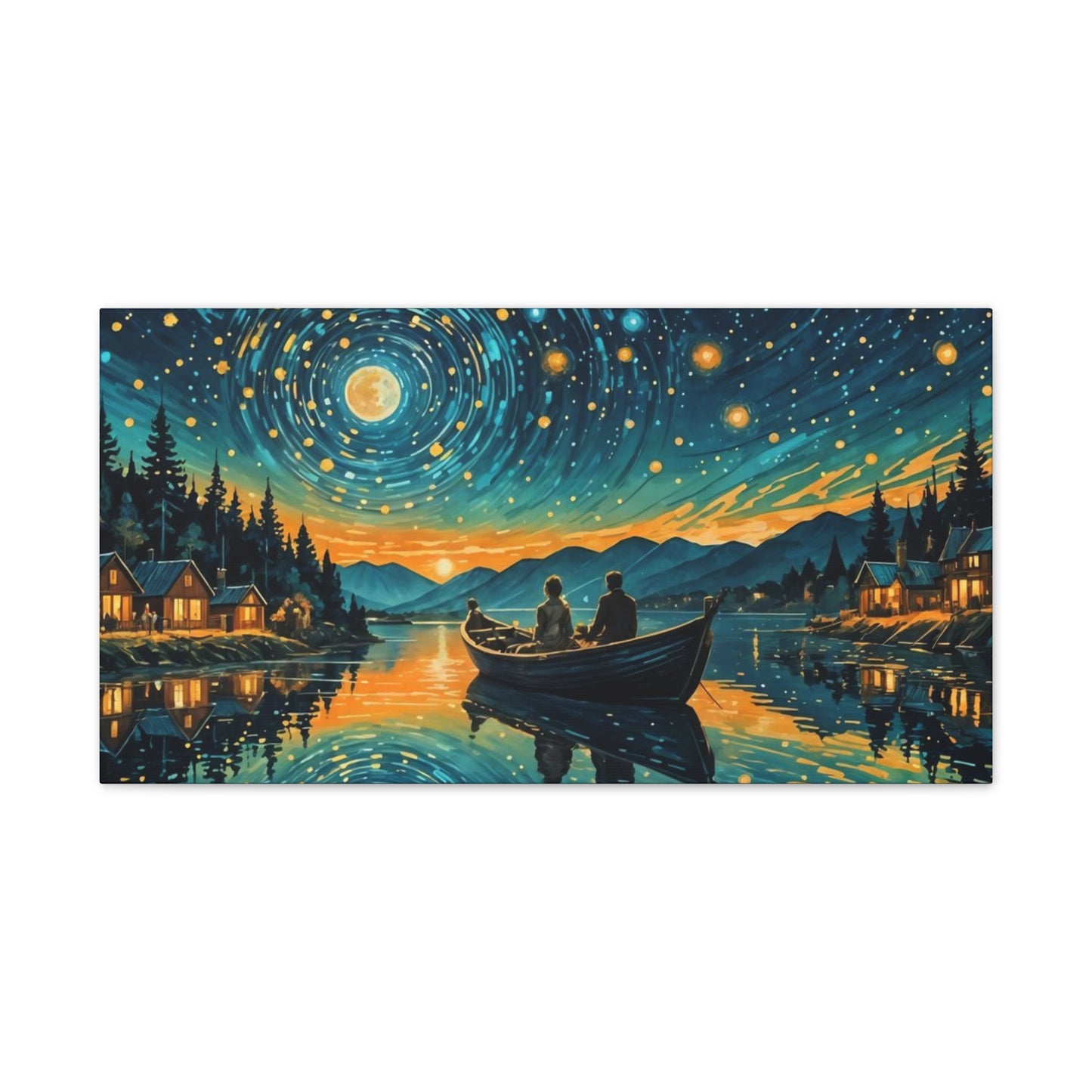 CanvasPrint Starry Night at the Lake, Home Decor, Wall Art