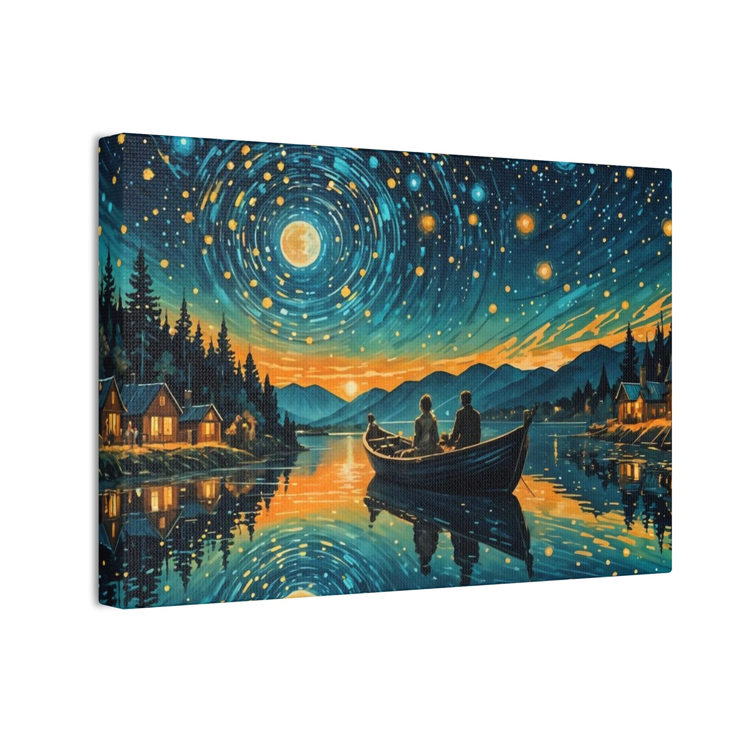 CanvasPrint Starry Night at the Lake, Home Decor, Wall Art