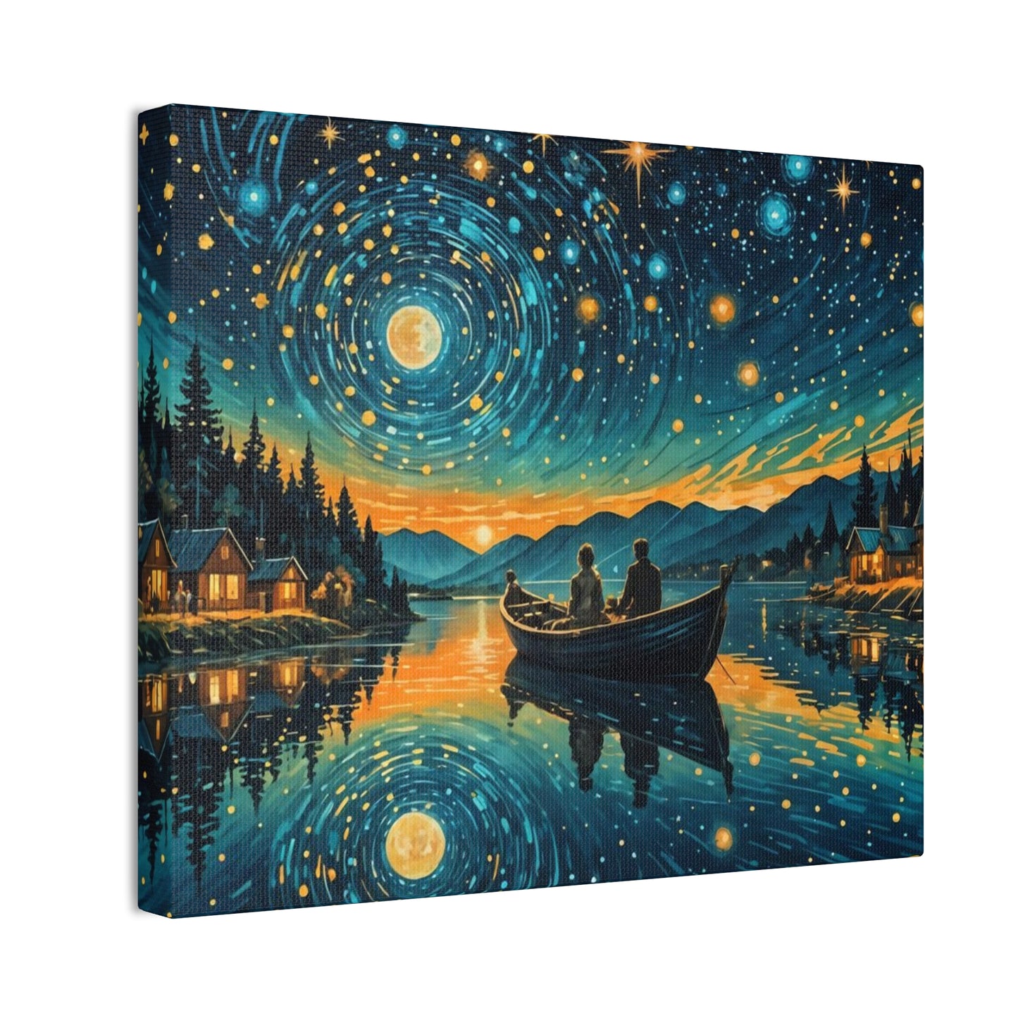 CanvasPrint Starry Night at the Lake, Home Decor, Wall Art