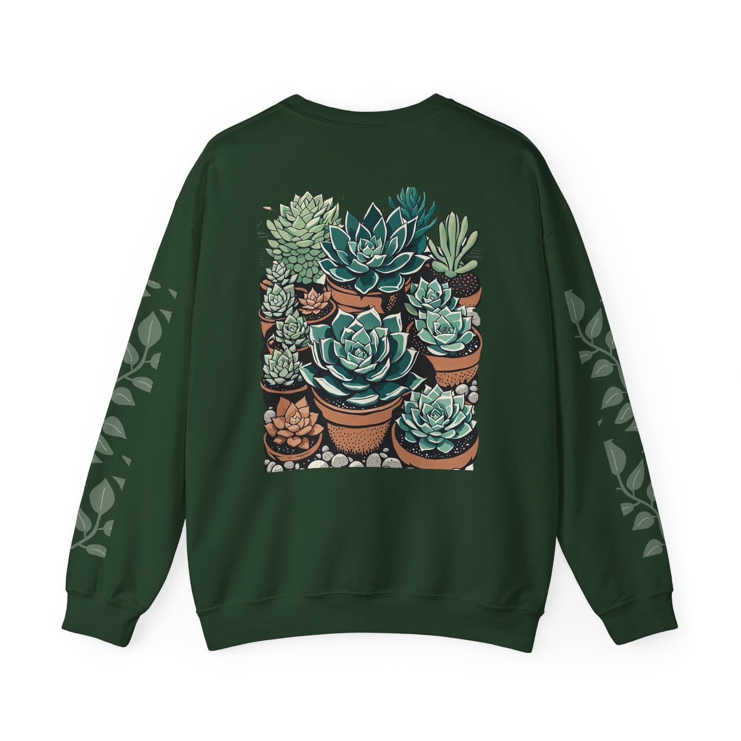 Eco-Friendly Botanical Sweatshirt, Green is the New Black, Plant Lover Gift, Crewneck Sweatshirt, Vintage Floral Design, Cozy Fashion