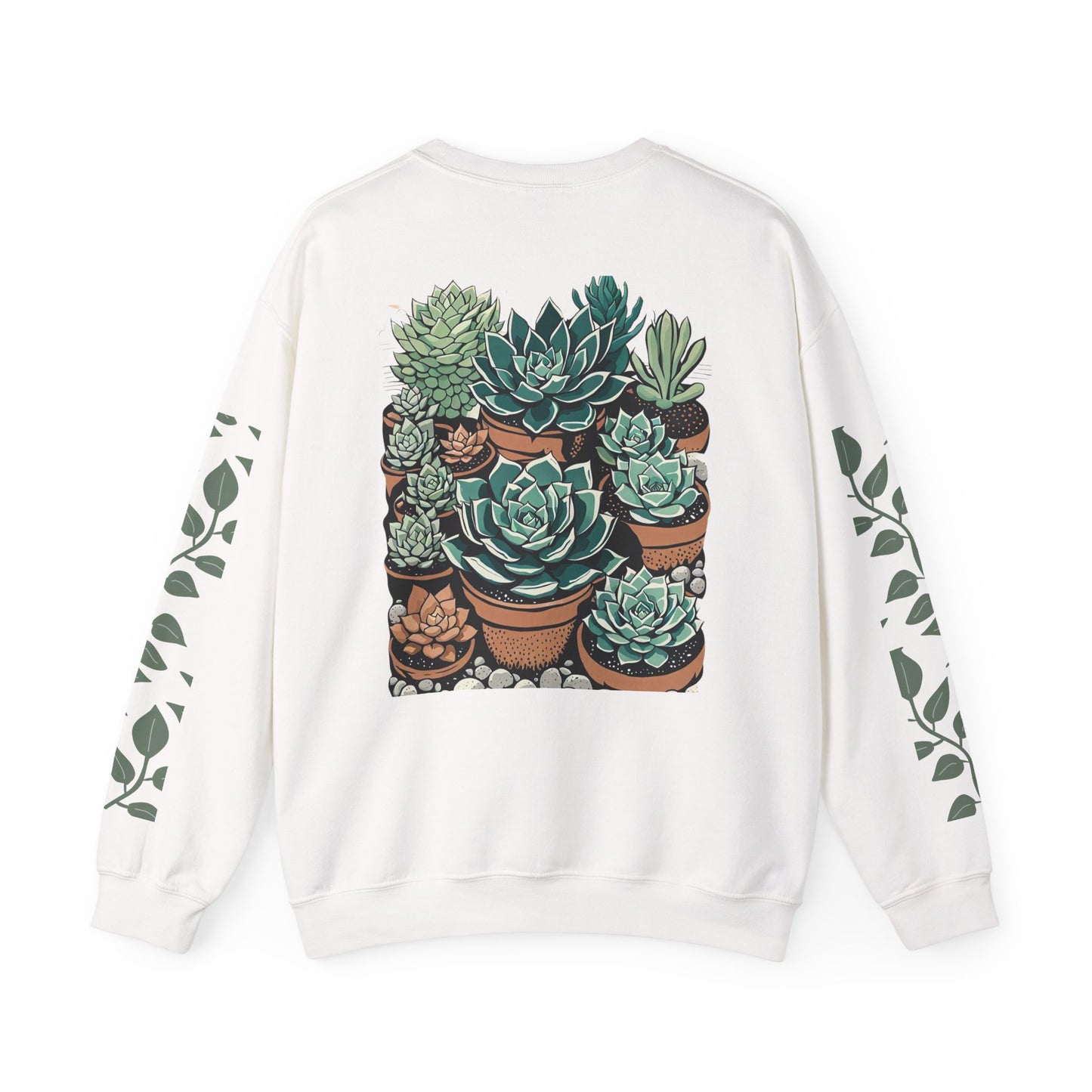 Eco-Friendly Botanical Sweatshirt, Green is the New Black, Plant Lover Gift, Crewneck Sweatshirt, Vintage Floral Design, Cozy Fashion