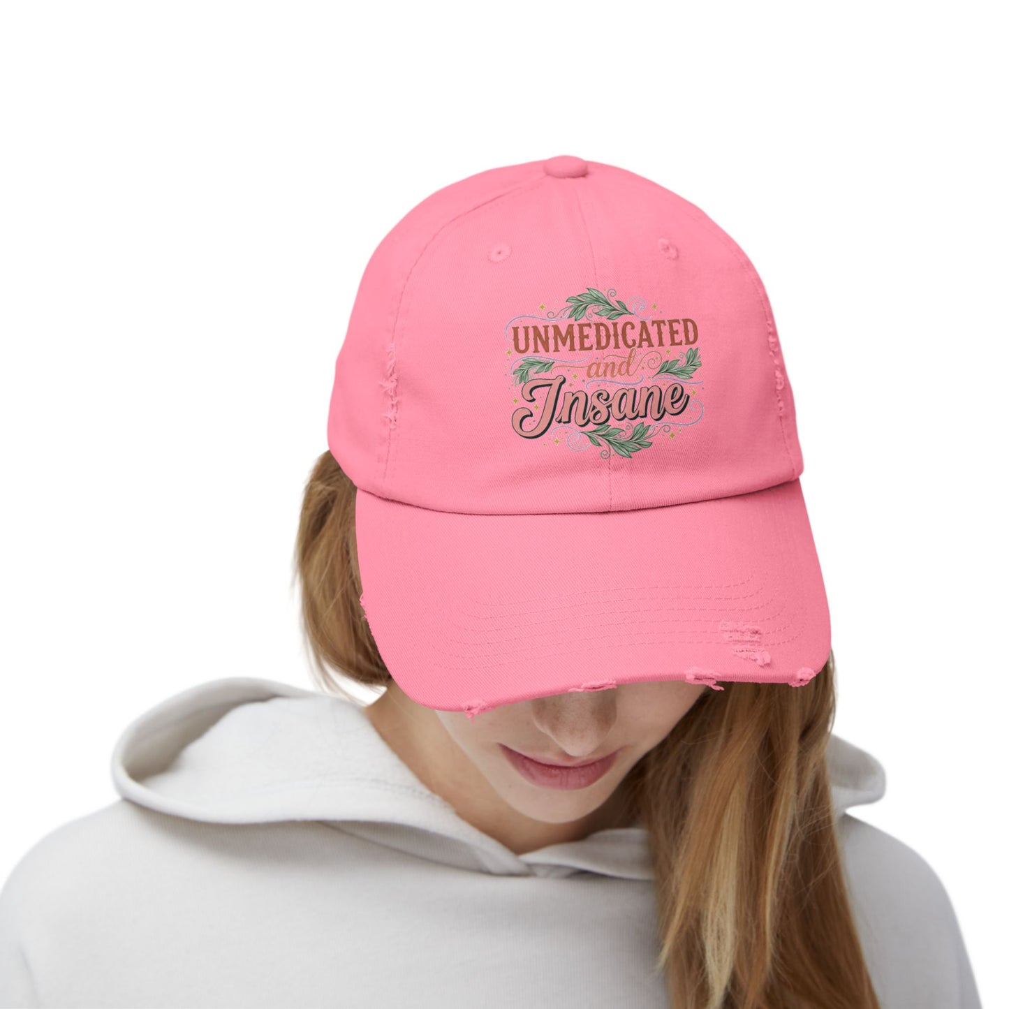 Distressed Cap: Unmedicated & Insane