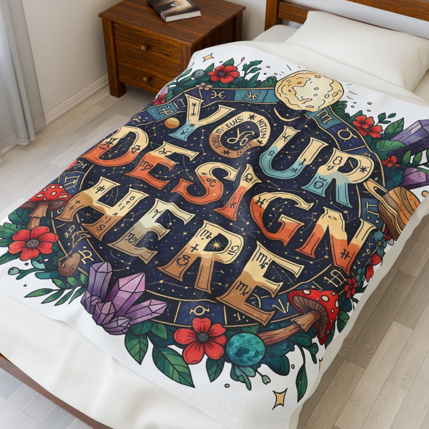 Personalized Velveteen Plush Blanket, Cozy Throw Blanket, Gift Idea