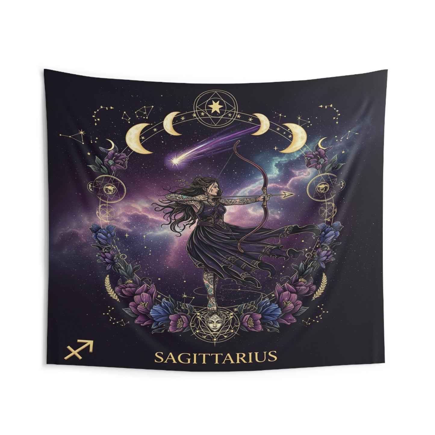 Zodiac Wall Tapestry, Astrology Decor.