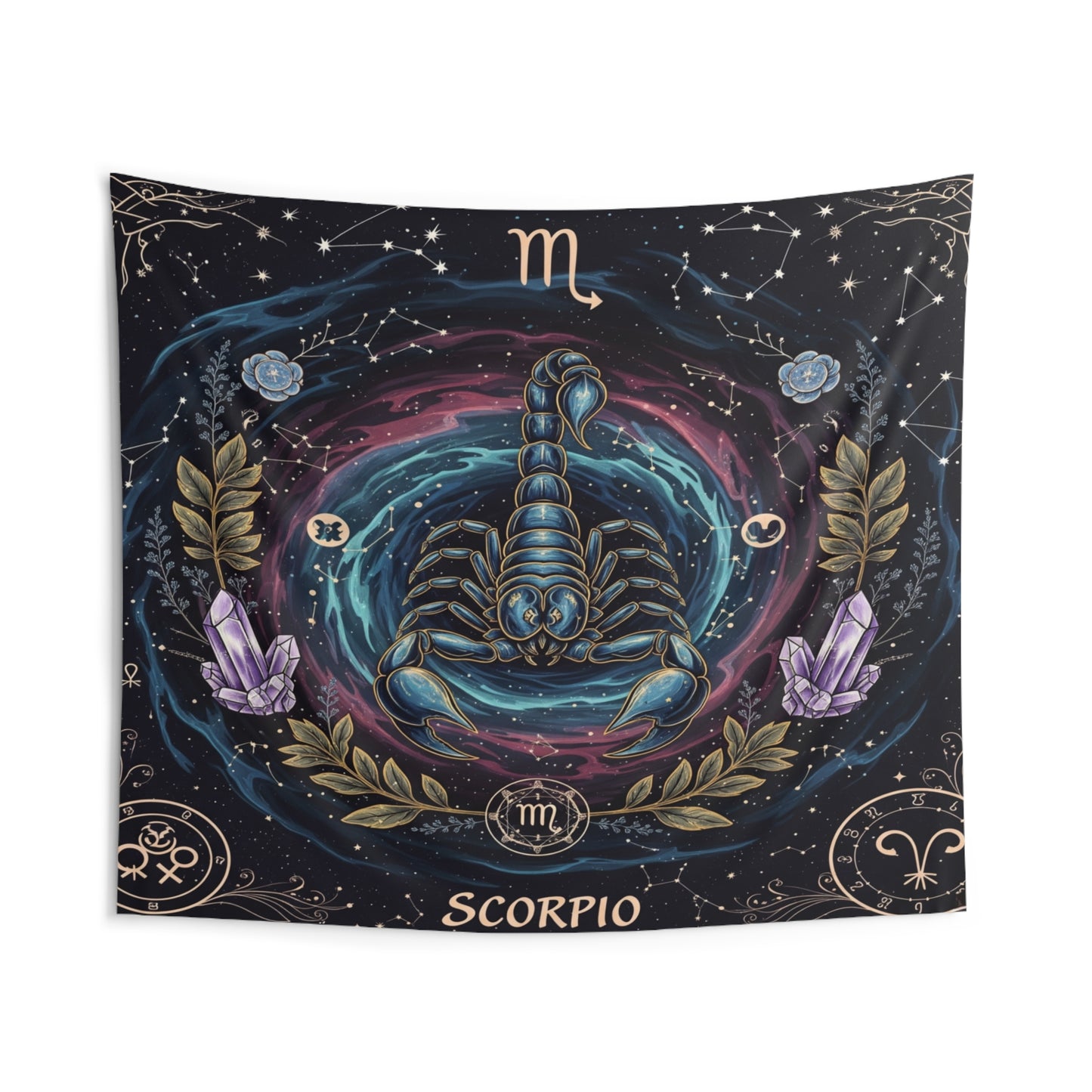 Zodiac Wall Tapestry, Astrology Decor.