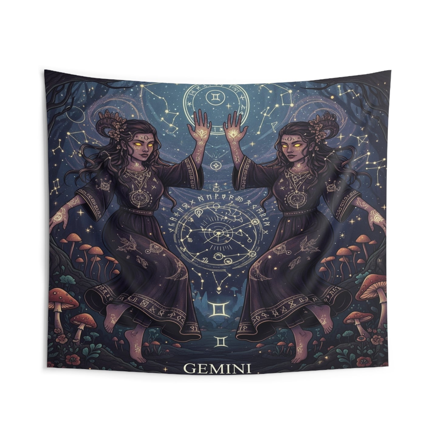 Zodiac Wall Tapestry, Astrology Decor.