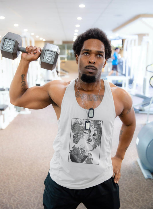 Artistic Graphic Tank Top- "Speak No Evil"