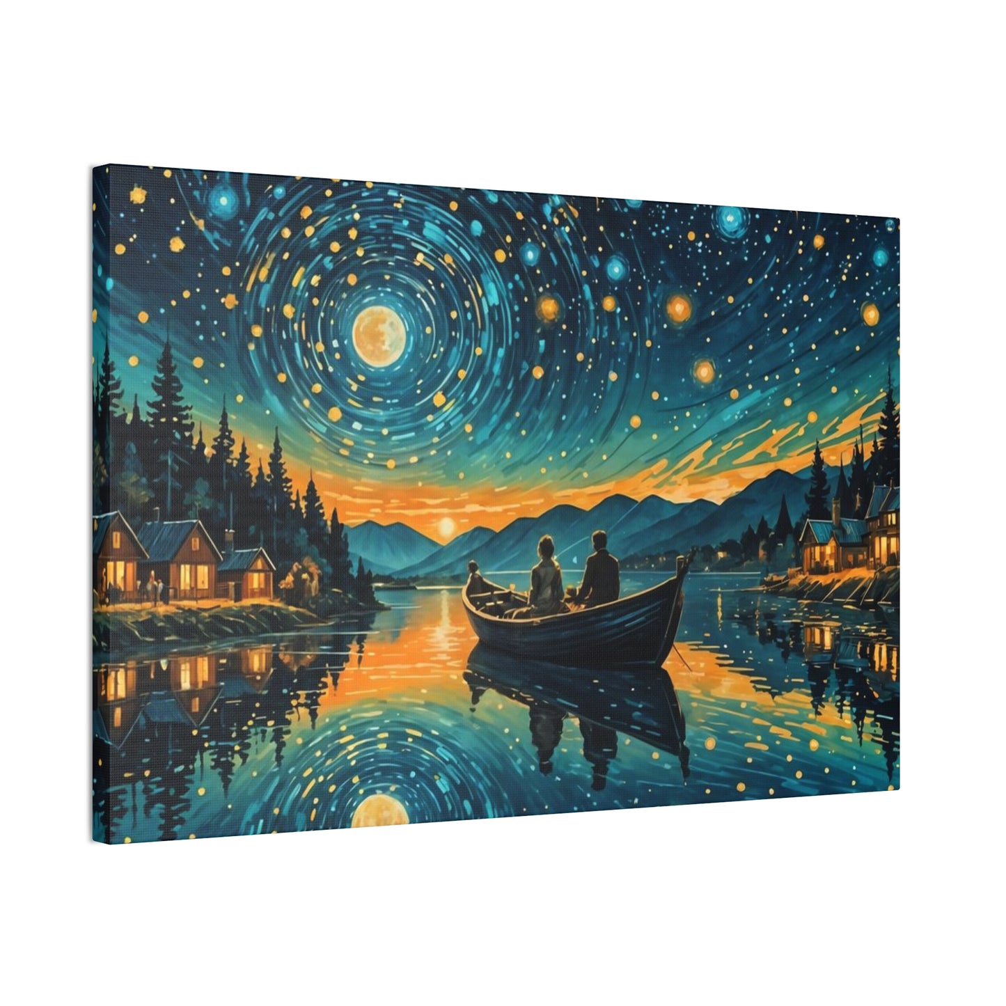 CanvasPrint Starry Night at the Lake, Home Decor, Wall Art