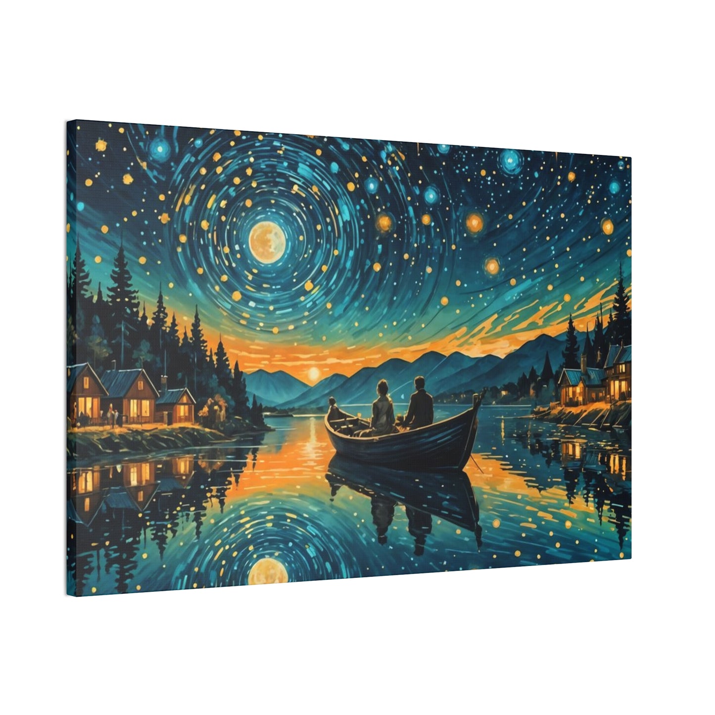 CanvasPrint Starry Night at the Lake, Home Decor, Wall Art