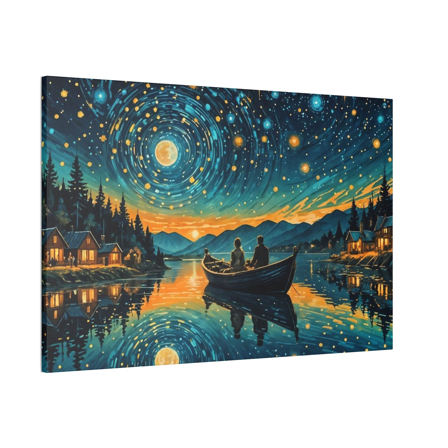 CanvasPrint Starry Night at the Lake, Home Decor, Wall Art