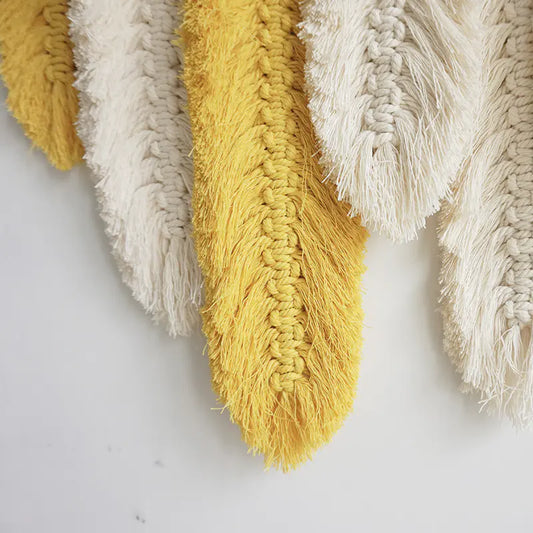 Geometric Woven Feather Tapestry
