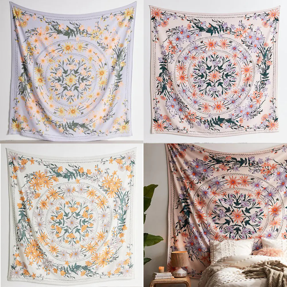 Bohemian Floral Wall Hanging Tapestry