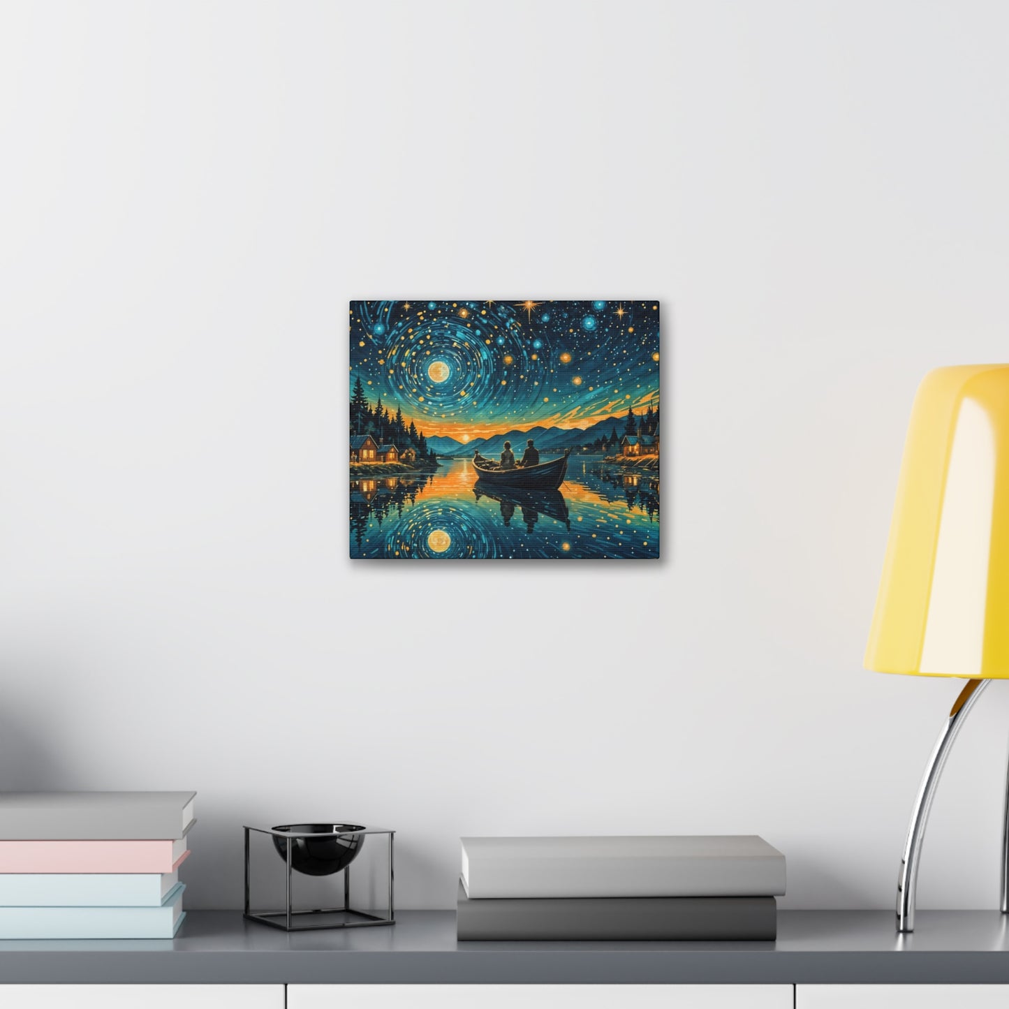 CanvasPrint Starry Night at the Lake, Home Decor, Wall Art