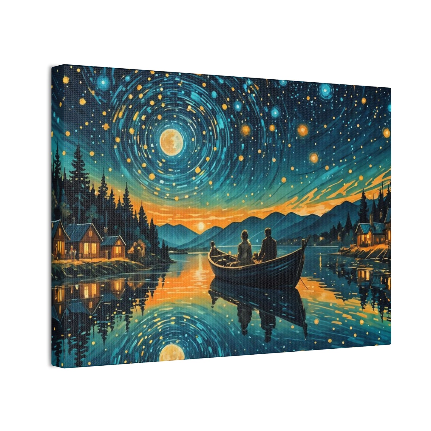 CanvasPrint Starry Night at the Lake, Home Decor, Wall Art