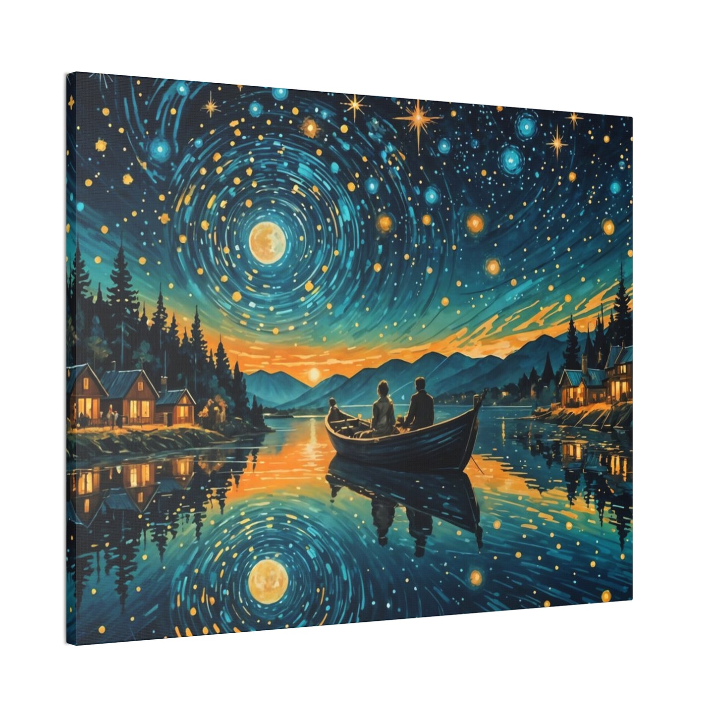 CanvasPrint Starry Night at the Lake, Home Decor, Wall Art