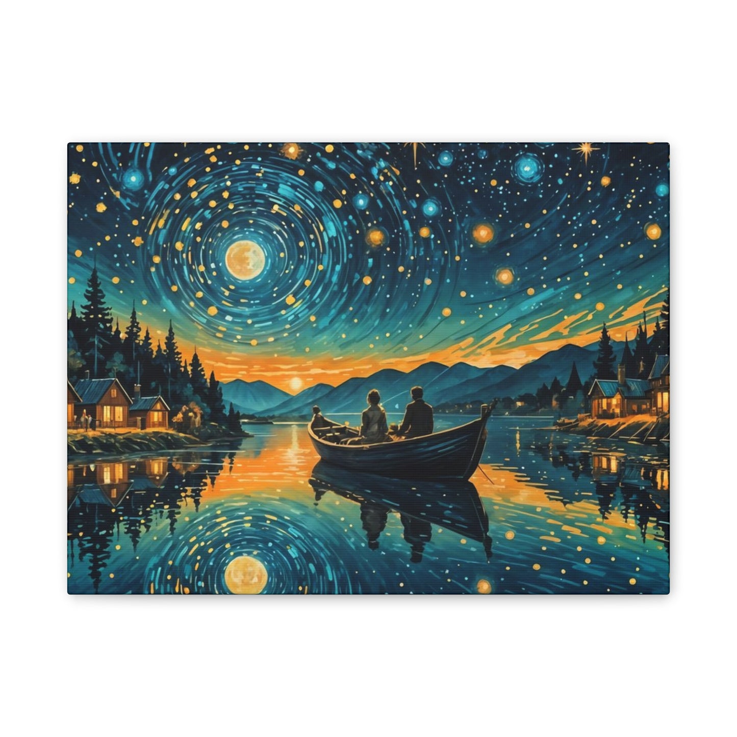 CanvasPrint Starry Night at the Lake, Home Decor, Wall Art