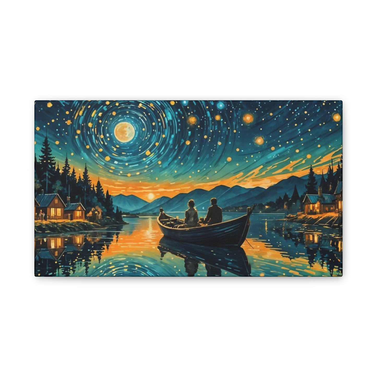 CanvasPrint Starry Night at the Lake, Home Decor, Wall Art