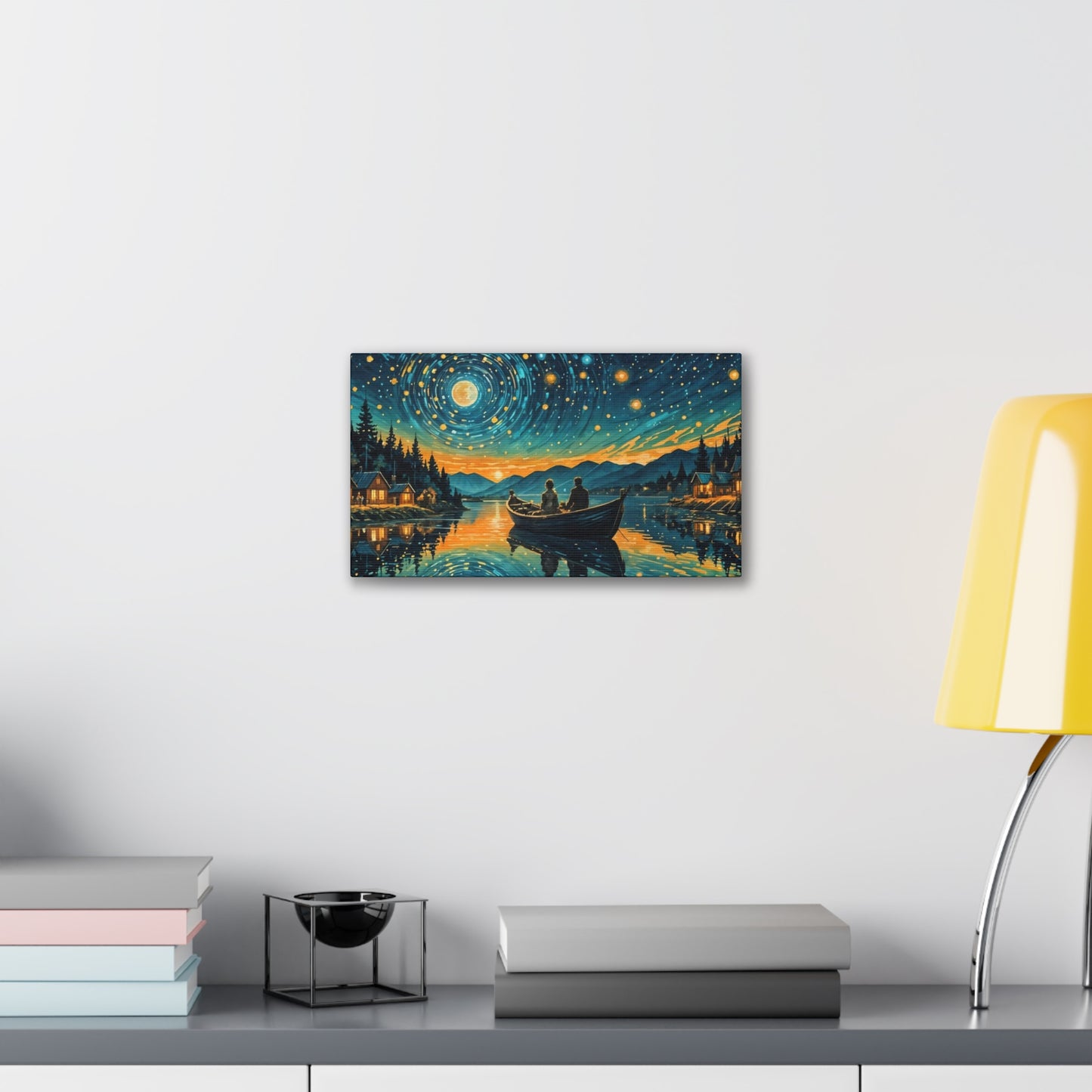 CanvasPrint Starry Night at the Lake, Home Decor, Wall Art