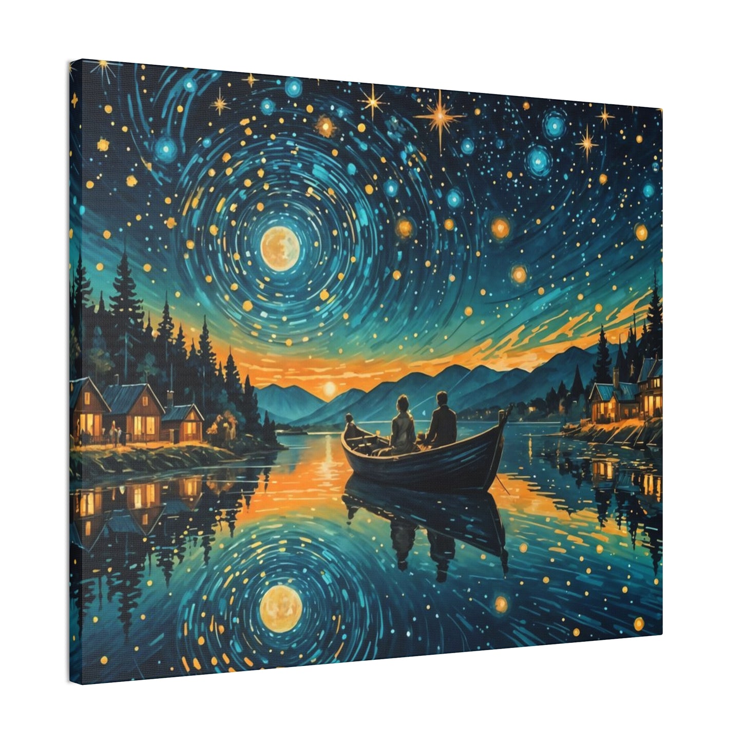 CanvasPrint Starry Night at the Lake, Home Decor, Wall Art