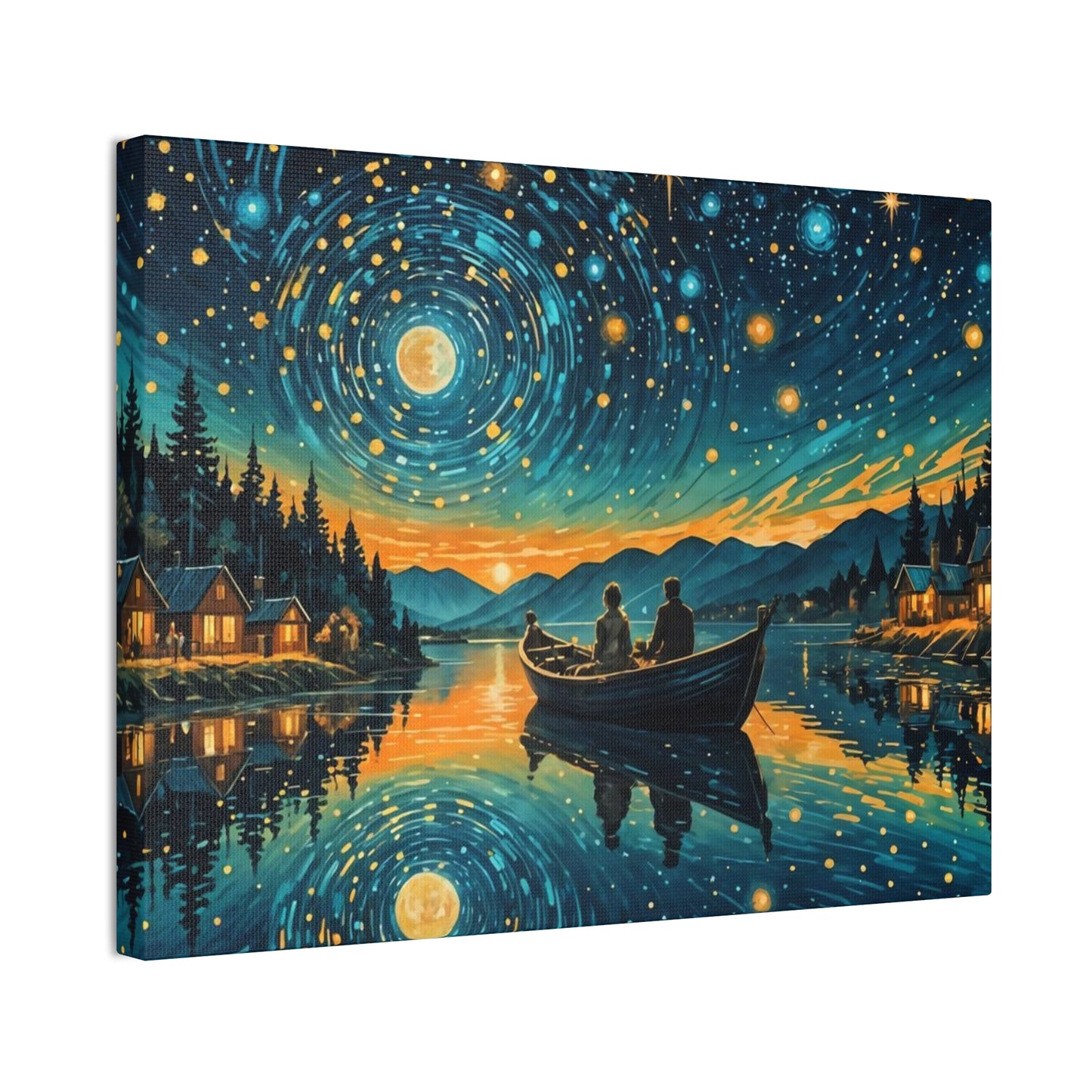 CanvasPrint Starry Night at the Lake, Home Decor, Wall Art