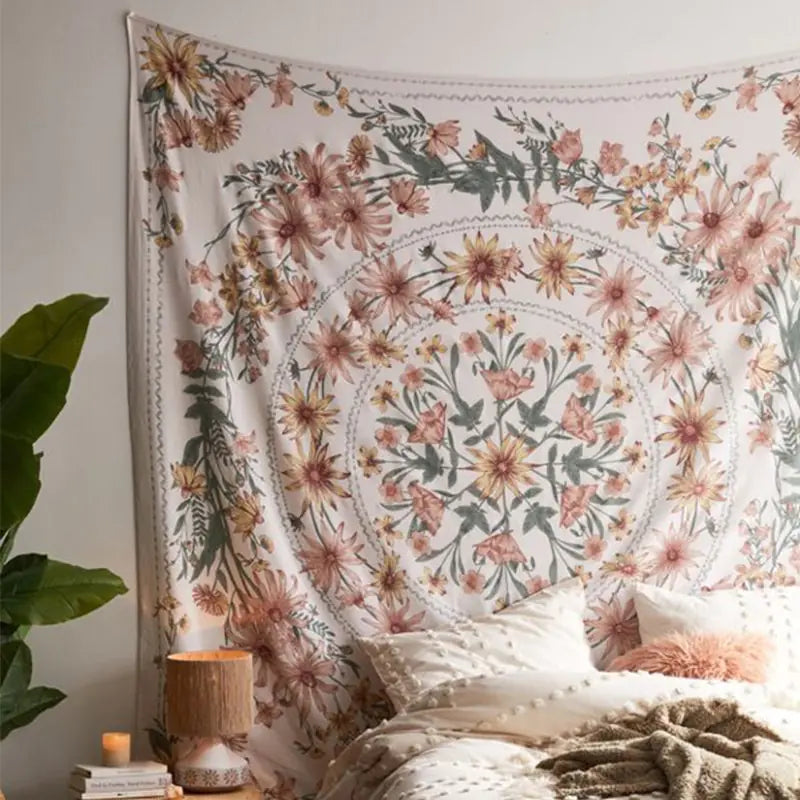 Bohemian Floral Wall Hanging Tapestry