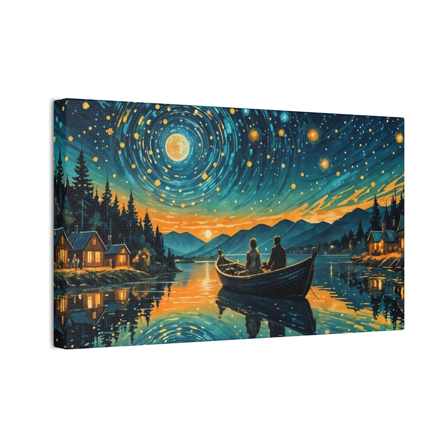 CanvasPrint Starry Night at the Lake, Home Decor, Wall Art