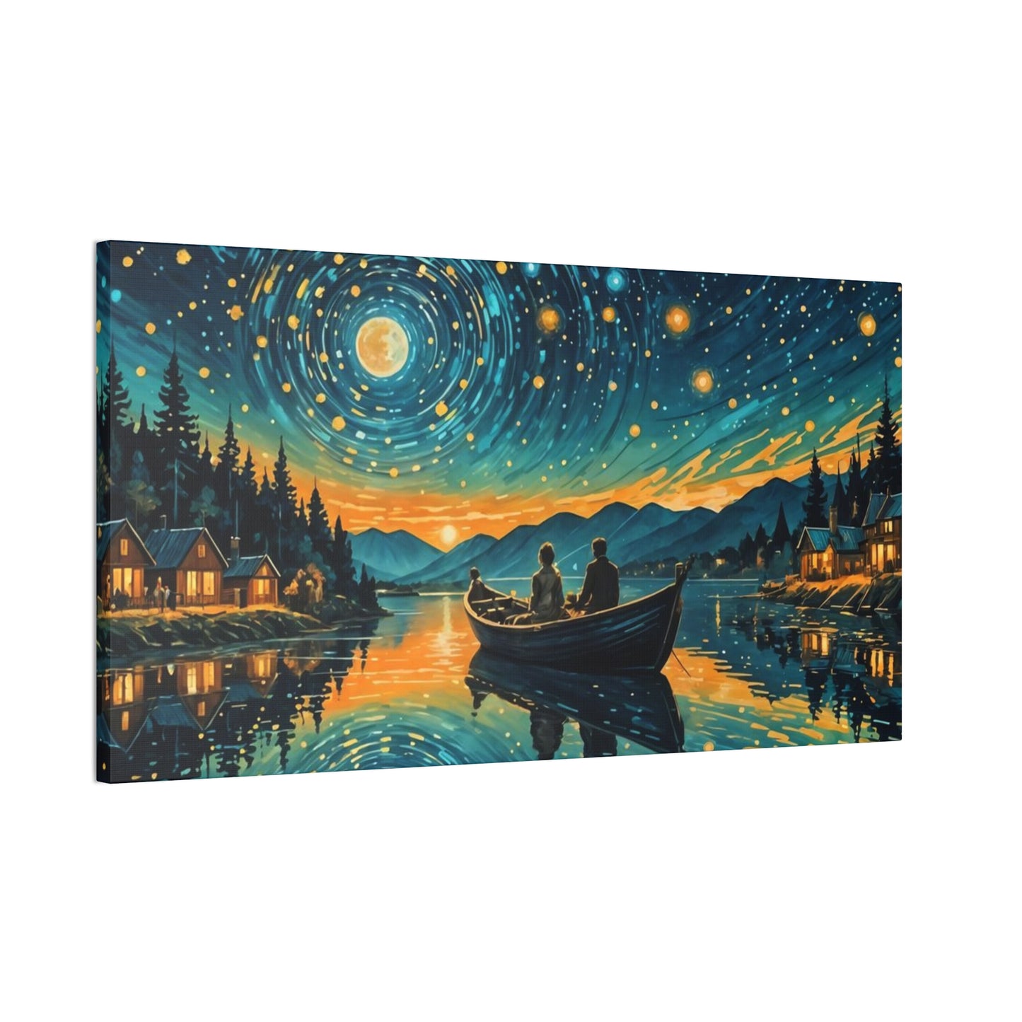 CanvasPrint Starry Night at the Lake, Home Decor, Wall Art