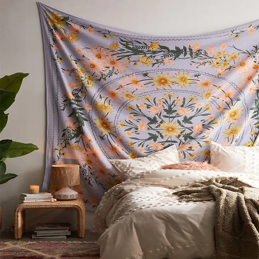 Bohemian Floral Wall Hanging Tapestry