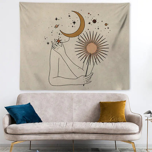 Minimalist Vintage Wall Tapestry for Dorm Room Decor