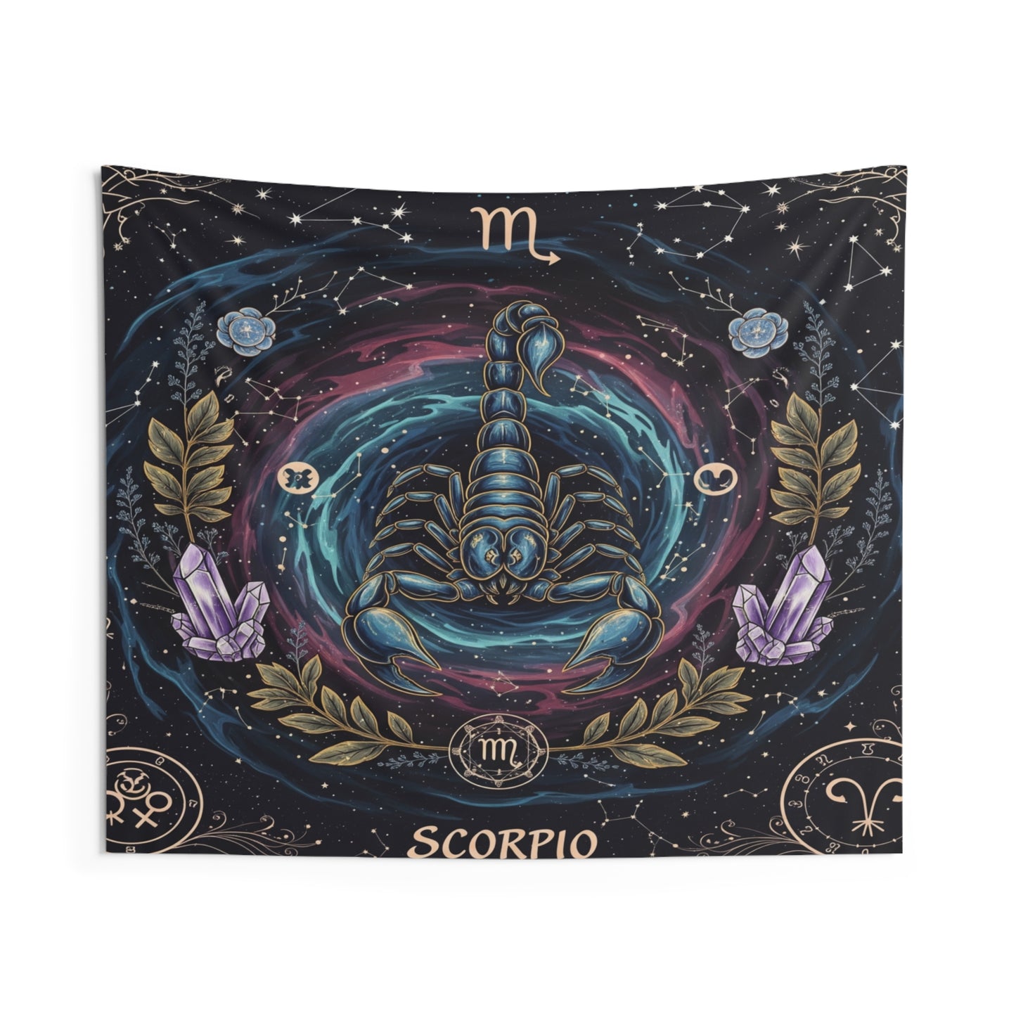 Zodiac Wall Tapestry, Astrology Decor.